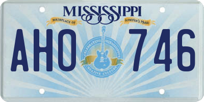 MS license plate AHO746