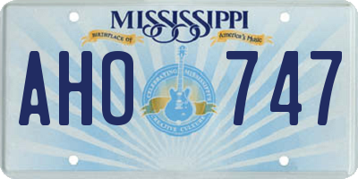 MS license plate AHO747