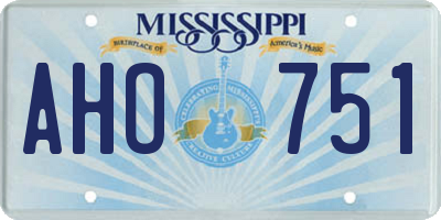 MS license plate AHO751