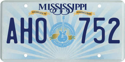 MS license plate AHO752