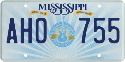 MS license plate AHO755