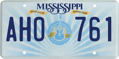MS license plate AHO761