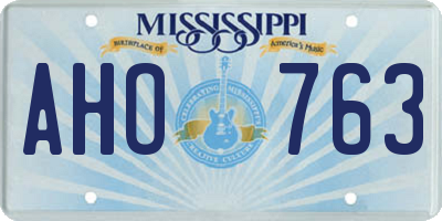 MS license plate AHO763
