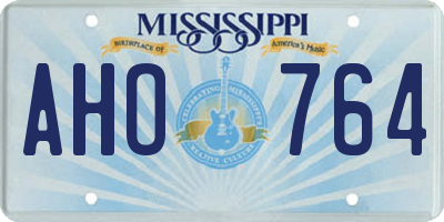 MS license plate AHO764