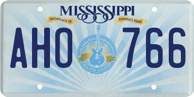 MS license plate AHO766