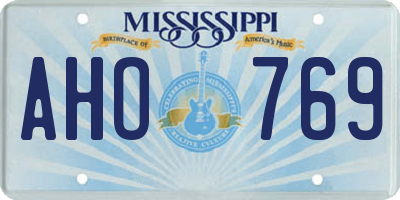 MS license plate AHO769