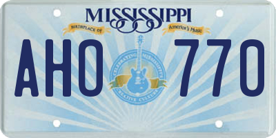 MS license plate AHO770