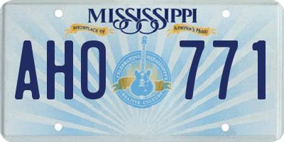 MS license plate AHO771