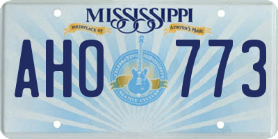 MS license plate AHO773