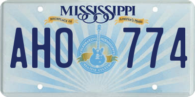 MS license plate AHO774