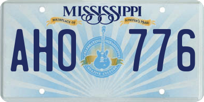 MS license plate AHO776