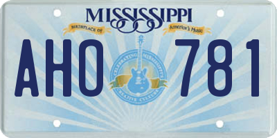 MS license plate AHO781