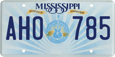 MS license plate AHO785