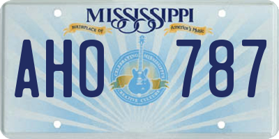 MS license plate AHO787