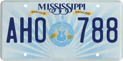 MS license plate AHO788