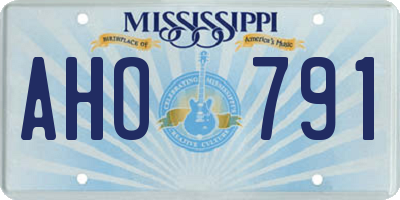 MS license plate AHO791