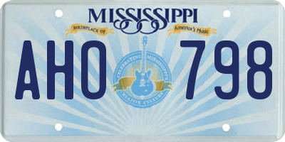 MS license plate AHO798
