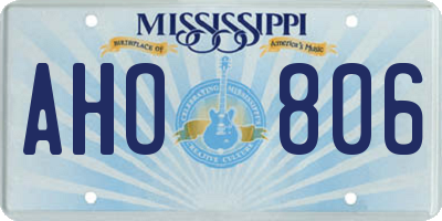 MS license plate AHO806