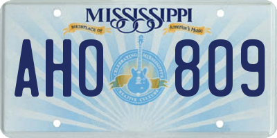 MS license plate AHO809