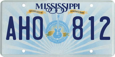 MS license plate AHO812