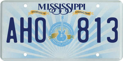 MS license plate AHO813
