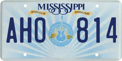 MS license plate AHO814