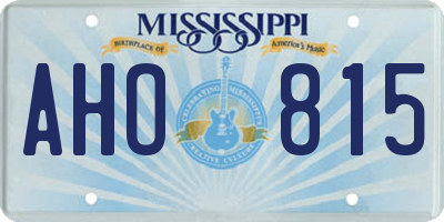 MS license plate AHO815