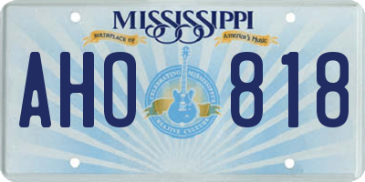 MS license plate AHO818