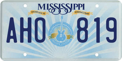MS license plate AHO819