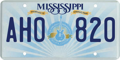 MS license plate AHO820