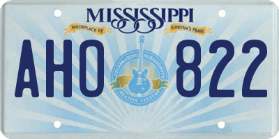 MS license plate AHO822