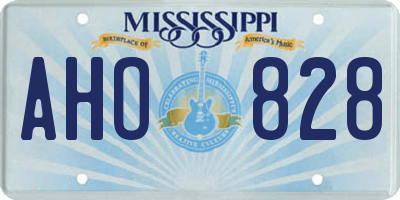 MS license plate AHO828