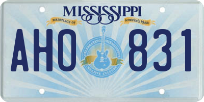 MS license plate AHO831