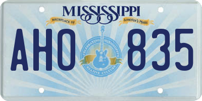MS license plate AHO835