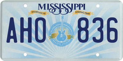 MS license plate AHO836