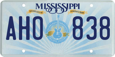 MS license plate AHO838