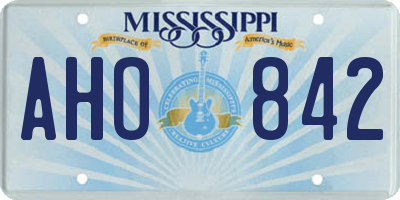 MS license plate AHO842