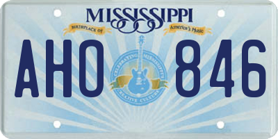 MS license plate AHO846