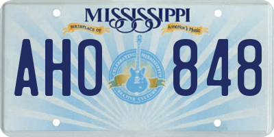 MS license plate AHO848