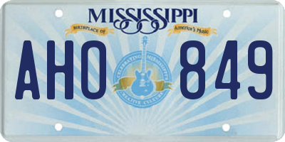 MS license plate AHO849
