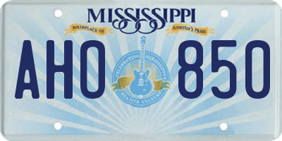 MS license plate AHO850