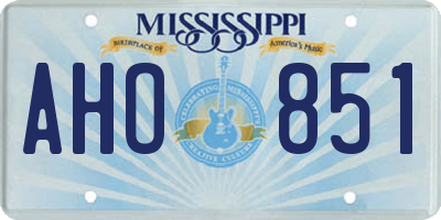 MS license plate AHO851