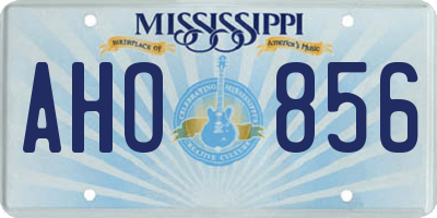 MS license plate AHO856
