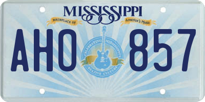 MS license plate AHO857