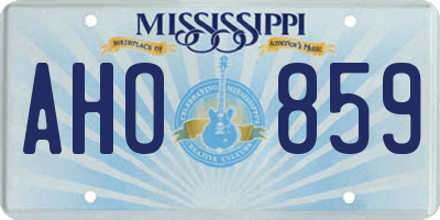 MS license plate AHO859