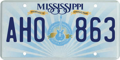 MS license plate AHO863