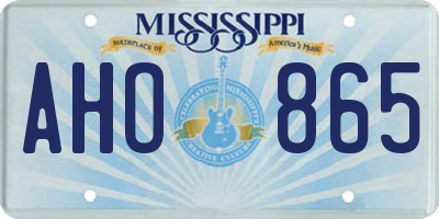 MS license plate AHO865