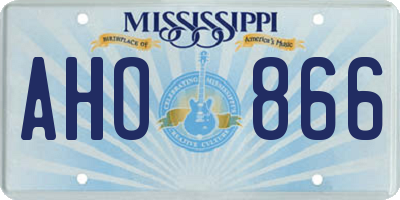 MS license plate AHO866