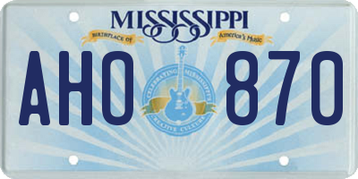 MS license plate AHO870