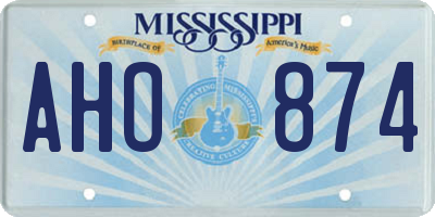 MS license plate AHO874